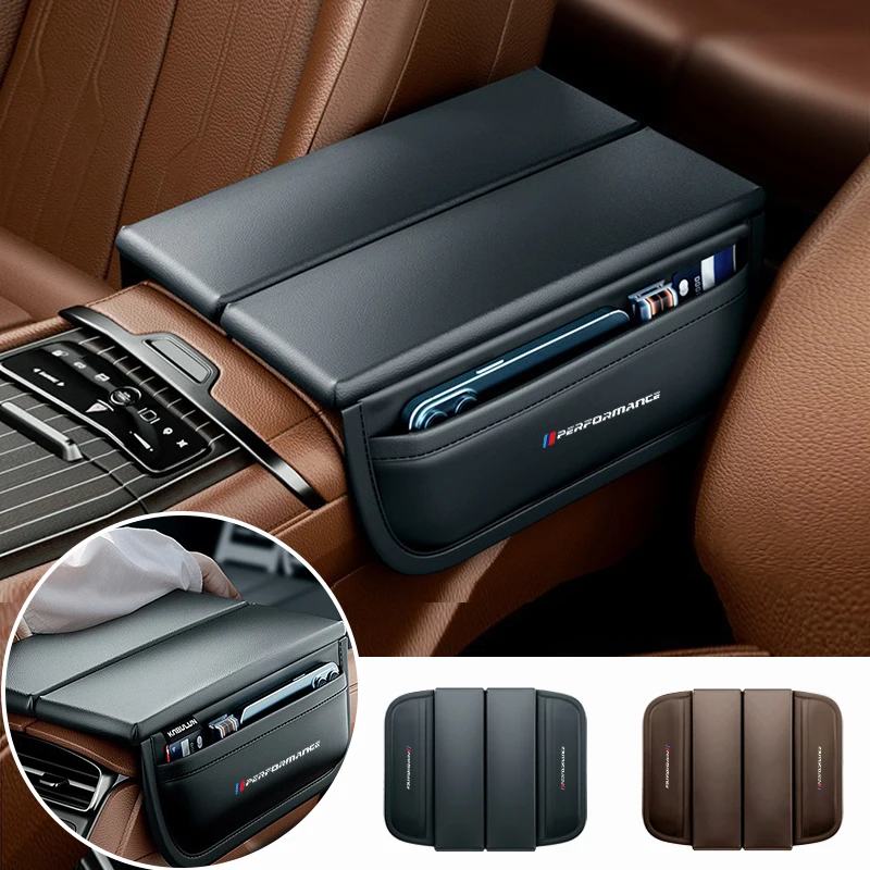 الجلود مسند ذراع السيارة صندوق تخزين حصيرة مركز الذراع وسادة استراحة لسيارات BMW الأداء M3 M5 M6 M الطاقة E70 F11 G20 F25 E30 F31 E83 F20 #2