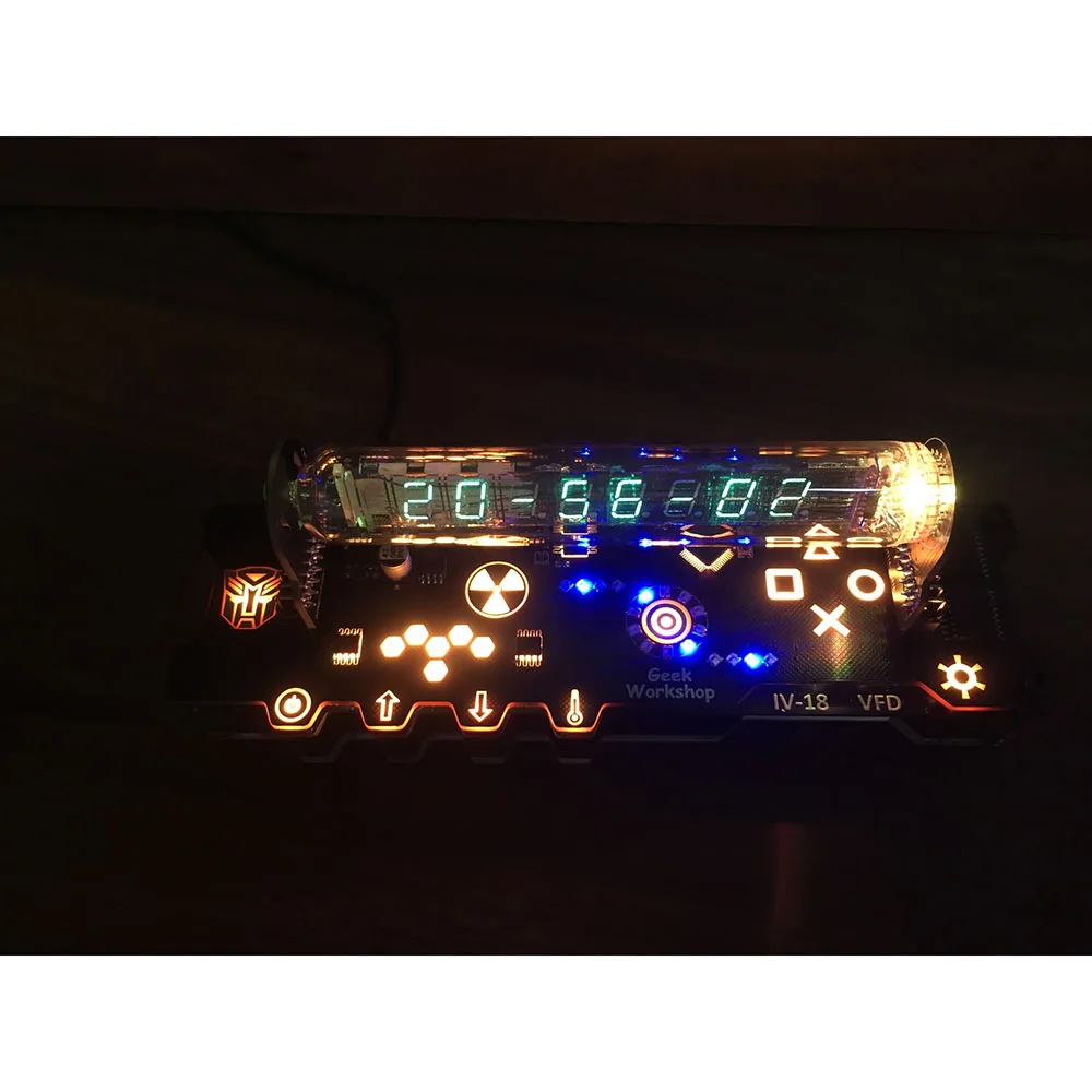 Touch Button IV-18 VFD Tube Clock Refer Nixie   RGB LED Home Decor  W/Remote Control Digital Table 