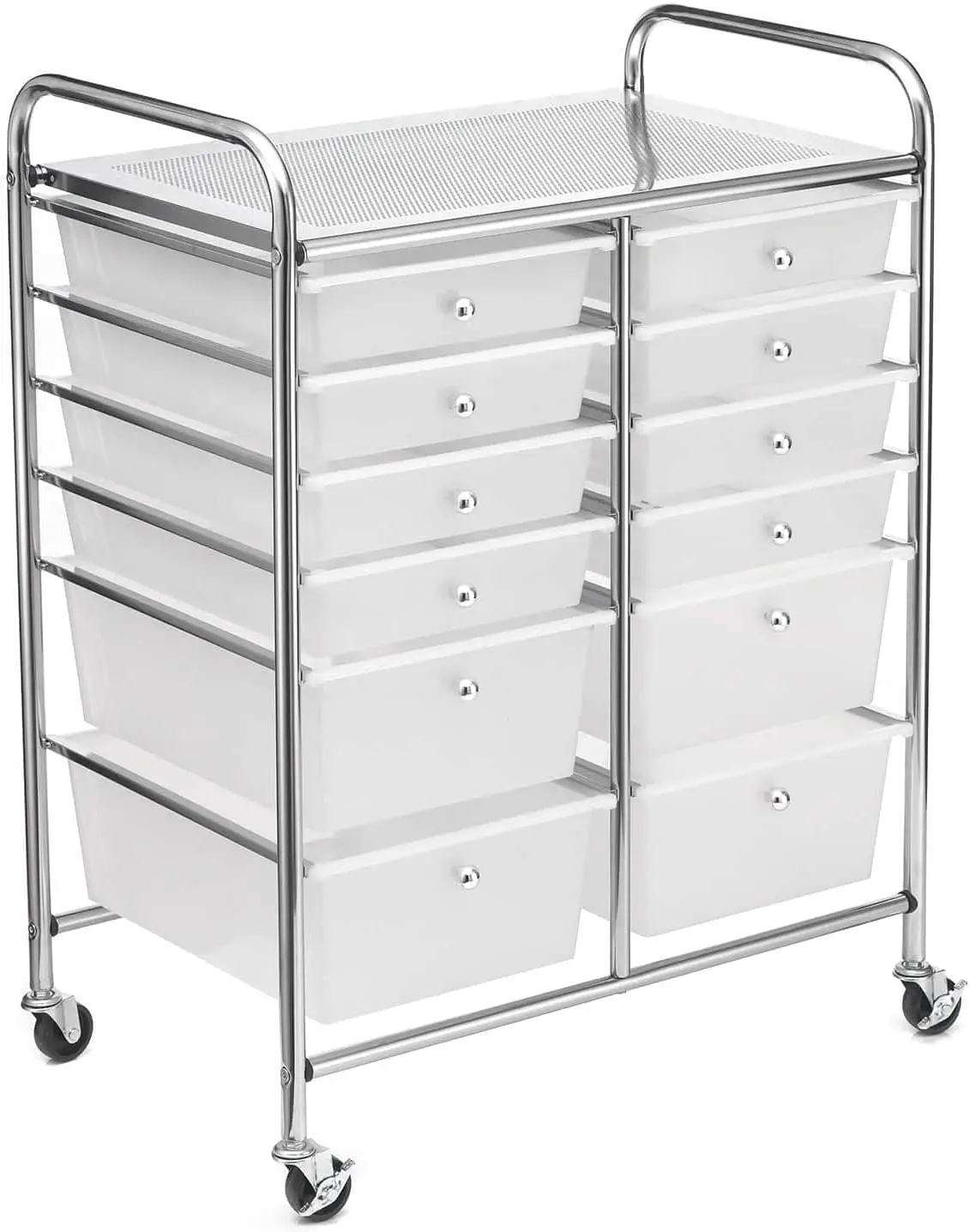 

Clear 12 Drawer Rolling Cart by - Storage Cart for Crafting Supplies, Home, Office, and School Organization - 1 Pack