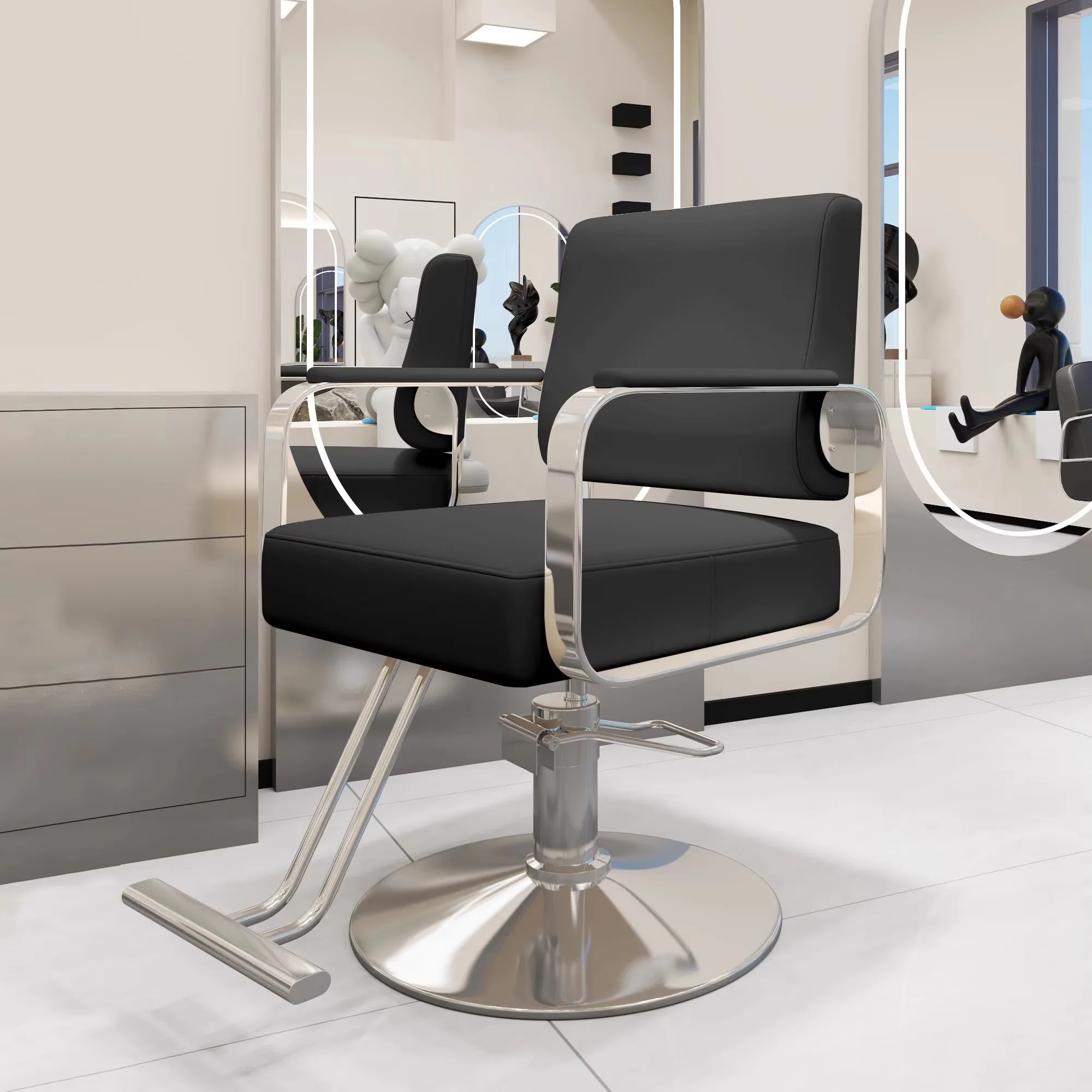 

Hair Barber Chair Shampoo Luxury Cosmetic Barber Chair Trolley Equipment Poltrona Para Salão De Beleza Commercial Furniture