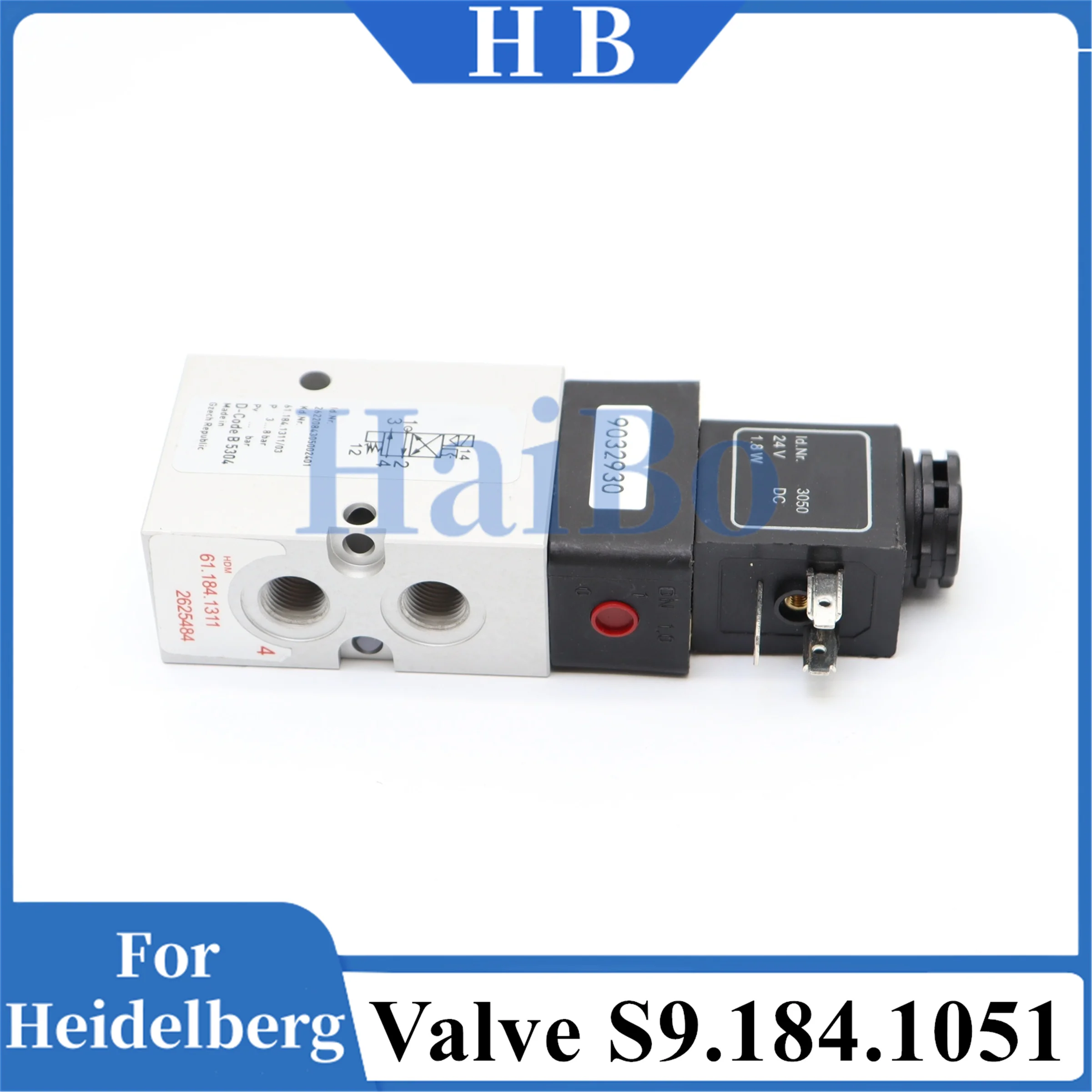 HaiBo Best Quality S9.184.1051 Solenoid Valve 24V DC 1.8W 4/2-Way For SM102 CD102 Good Quality Printing Machine Parts