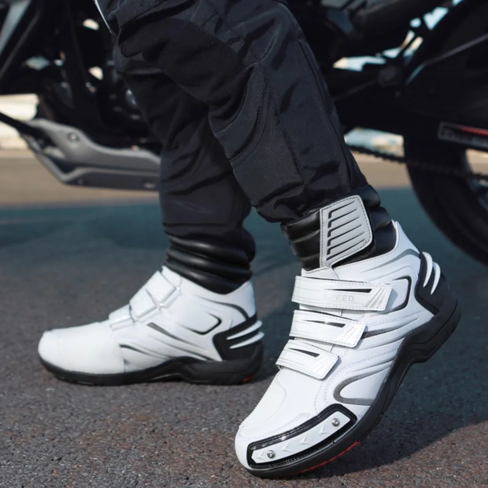Zapatos de motocicleta antideslizantes para carreras todoterreno, resistentes al desgaste, zapatos protectores para motociclista, equipo reflectante, bota de ciclismo de carreras