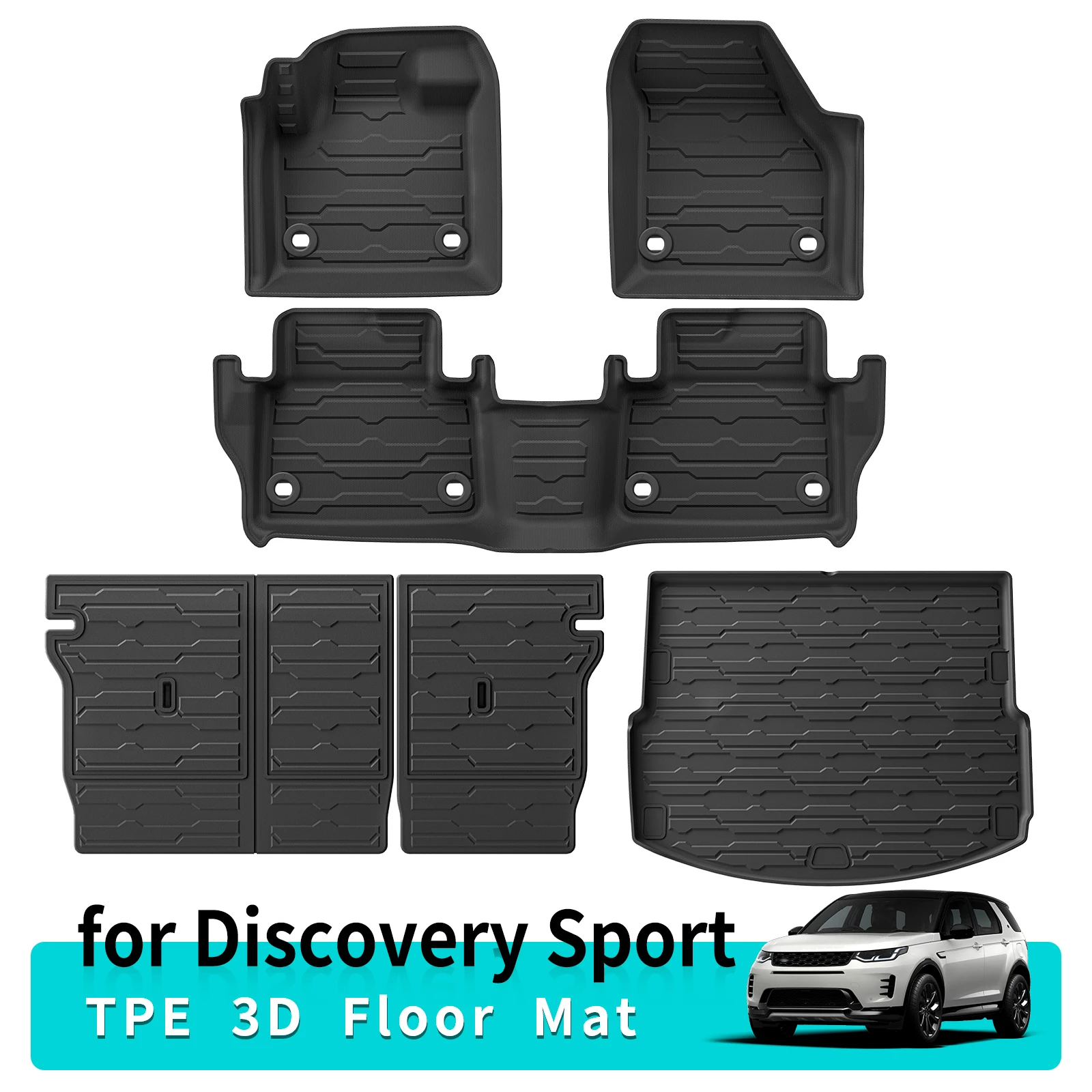 

TPE 3D Car Floor Mats Trunk Backrest Pad for Discovery Sport 2024 Waterproof All Weather Protective Left Rudder