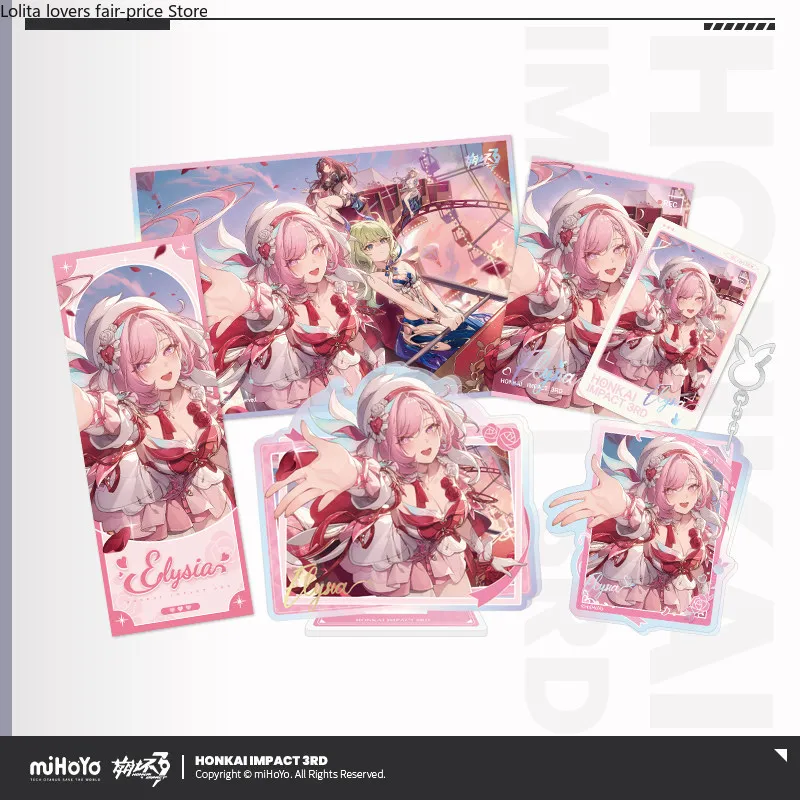 2026 Honkai Impact 3rd Love Miracle Paradise Series Elysia Merch Laser Ticket Polaroid Acrylic Stand Shikishi MiHoYo Official
