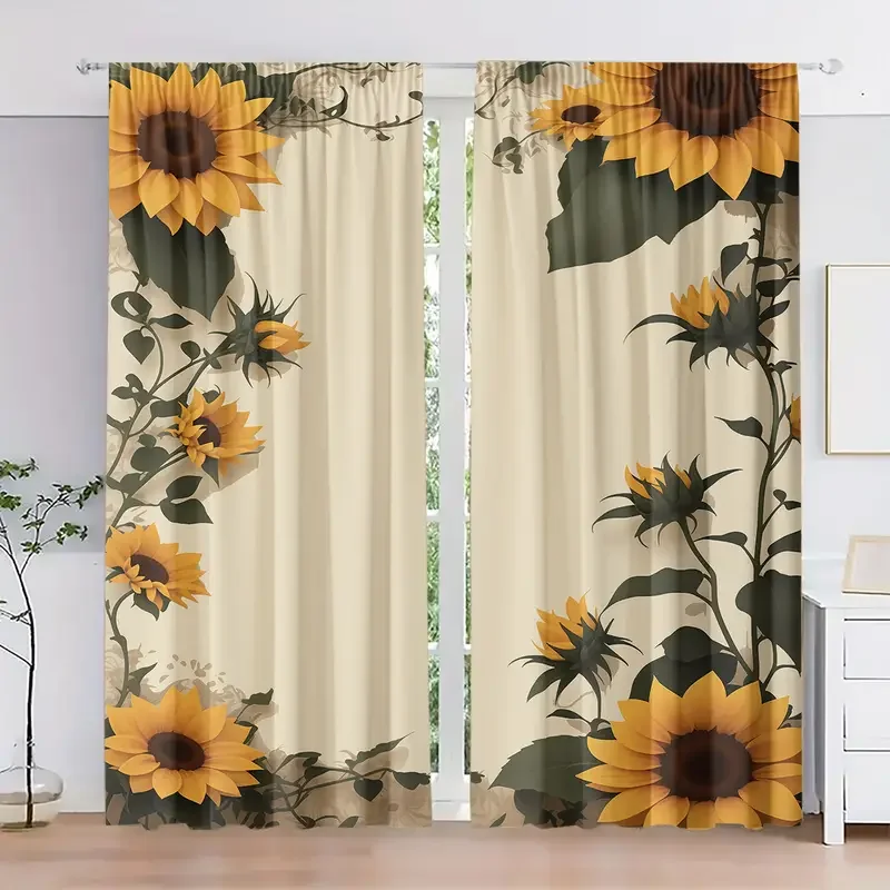 2 Stück schwarz-weiße Vorhänge im Kuhmuster-Stil mit Stangeneinsatz für Schlafzimmer und Wohnzimmer, dekorative Fensterdekoration