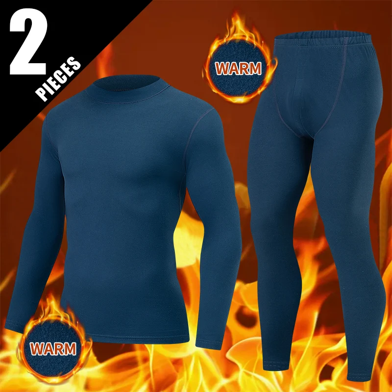 2-Piece Set Of Warm Autumn And Winter Men'S Casual Mid Neck Solid Color Fashionable And Comfortable Home Clothes Pajamas
