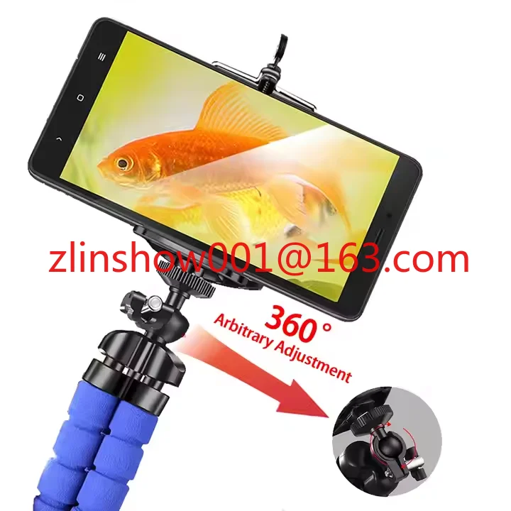 Flexible Sponge Octopus Tripod Bracket Vlog Live Broadcast Phone Stand ， for Gopro Hero 13 12 11 10/iPhone 16 15