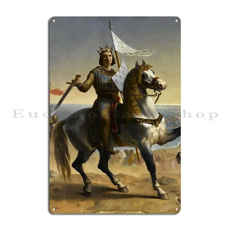 Louis Ix Saint King Of France 1844 Emile Signol Metallplakette Poster Party Kino Designs Club Malerei Blechschild Poster