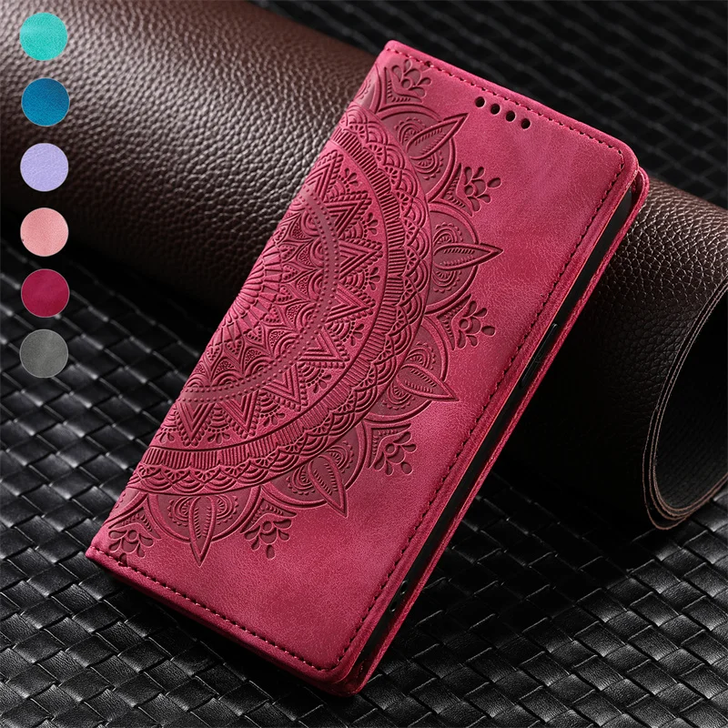 حافظة لهاتف Etui Xiaomi Redmi 15 Redmi15 لهاتف Redmi 15 4G 5G حافظة مغناطيسية من جلد البولي يوريثان على شكل زهرة الطوطم حافظة هاتف Funda Coque Capa