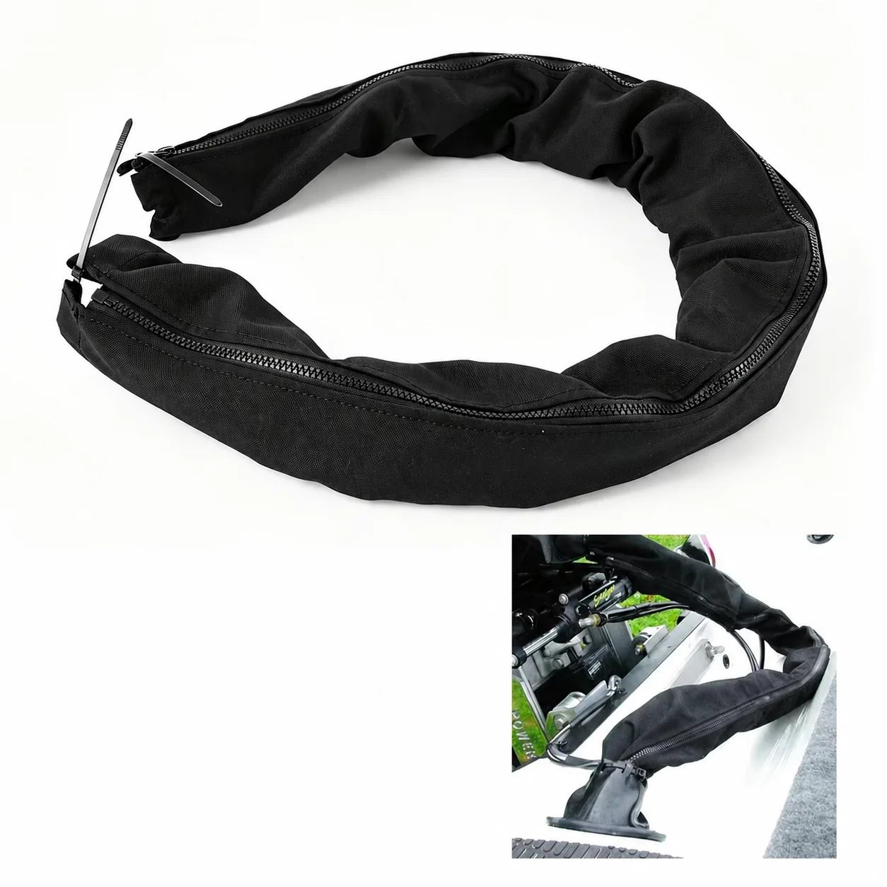 Marine Zippered Cable Sleeve Boat Rigging Hose Wire Cover Outboard Motor Steering Cable Protector