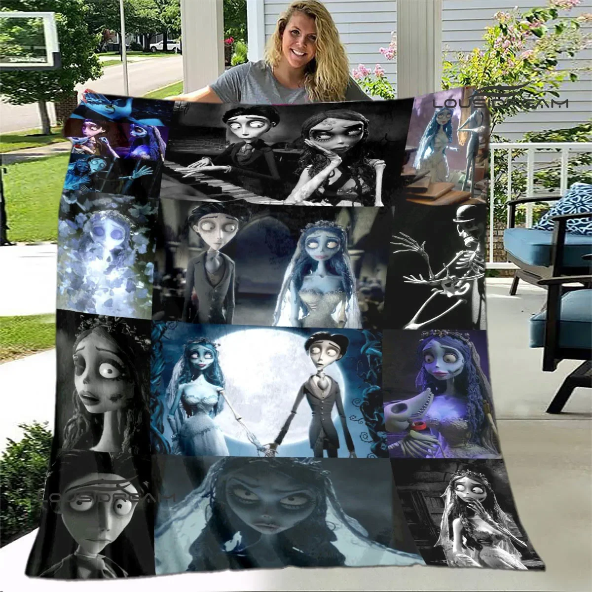 Corpse Bride Tim Burton Print Blanket Kids Warm Blanket Flannel Soft Cozy Blanket Sofa Bed Car Must-Have Blanket Birthday Gift