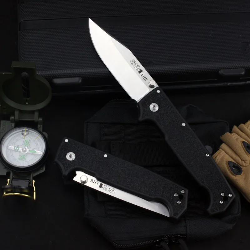 SR1 มีดพับ 8Cr14 ใบมีดเส้นใยไนลอน Handle Camping Survival การล่าสัตว์กลางแจ้งยุทธวิธีกระเป๋ายูทิลิตี้มีด EDC Multitool
