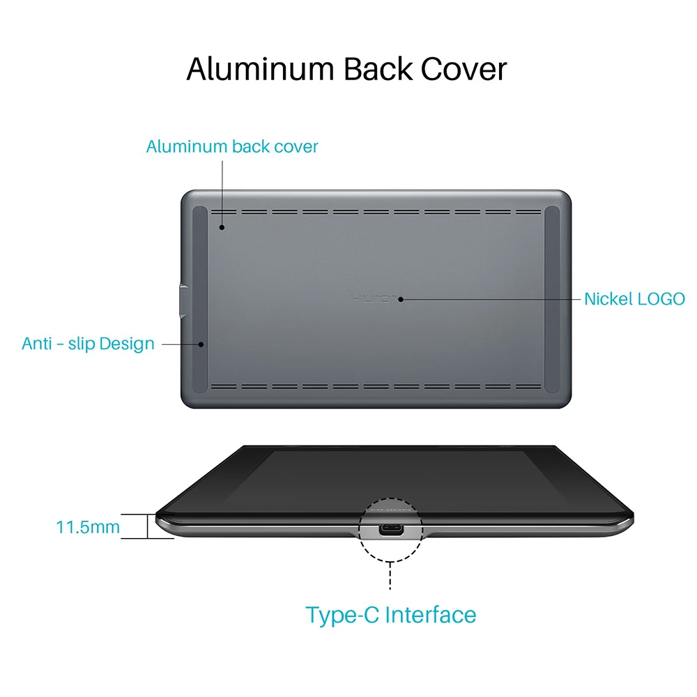 Caixa traseira de liga de alumínio mais vendida Tela totalmente laminada de 15,6 polegadas KAMVAS Pro 16 Pen Display