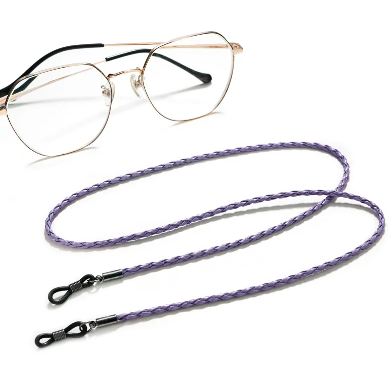 Gafas de sol gruesas con cadena de cuerda de cuero, gafas trenzadas, correa de cordón, accesorios antideslizantes para exteriores