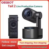 OBSBOT Webcam Live Production Camera Tail 2 PTZR 4K@60FPS AI Tracking 5X Optical Zoom Camera for Live Streaming