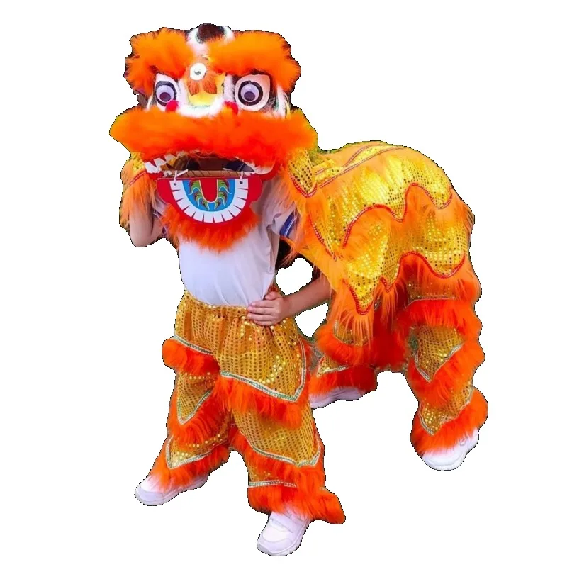 Adult Couple Dragon and Lion Dance Props Wool Southern Costume Performance