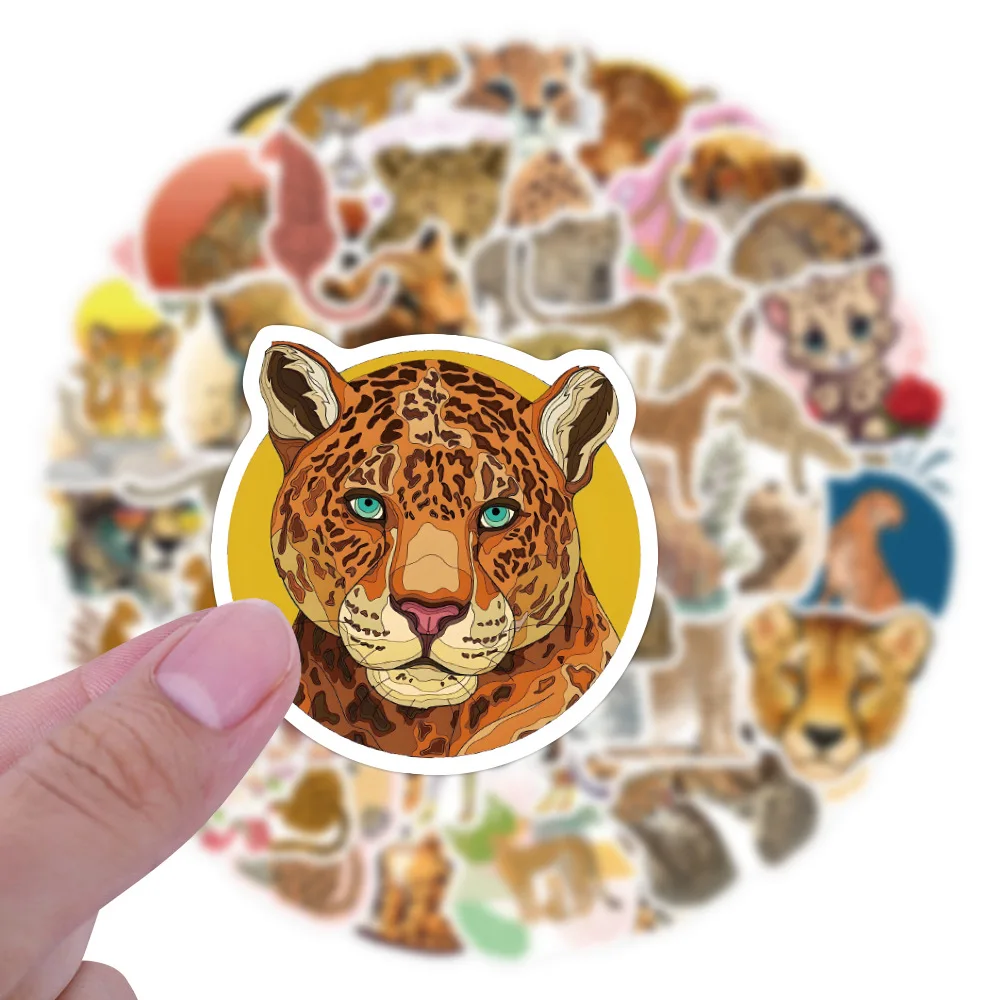 60PCS Cheetah Stickers Wild Animal Leopard Graffiti Waterproof Vinyl Decals for Laptop Luggage Notebook Water Bottle Decor