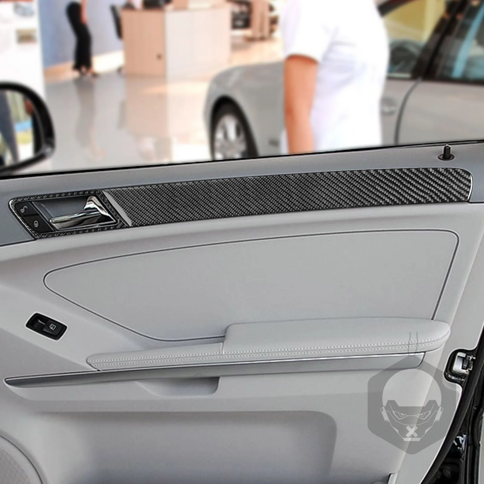 Nakładki na klamki drzwi z włókna węglowego do Mercedes-Benz Klasy M W164 2005-2011, listwy ozdobne, akcesoria do wnętrza samochodu, naklejki dekoracyjne. — zdjęcie 5