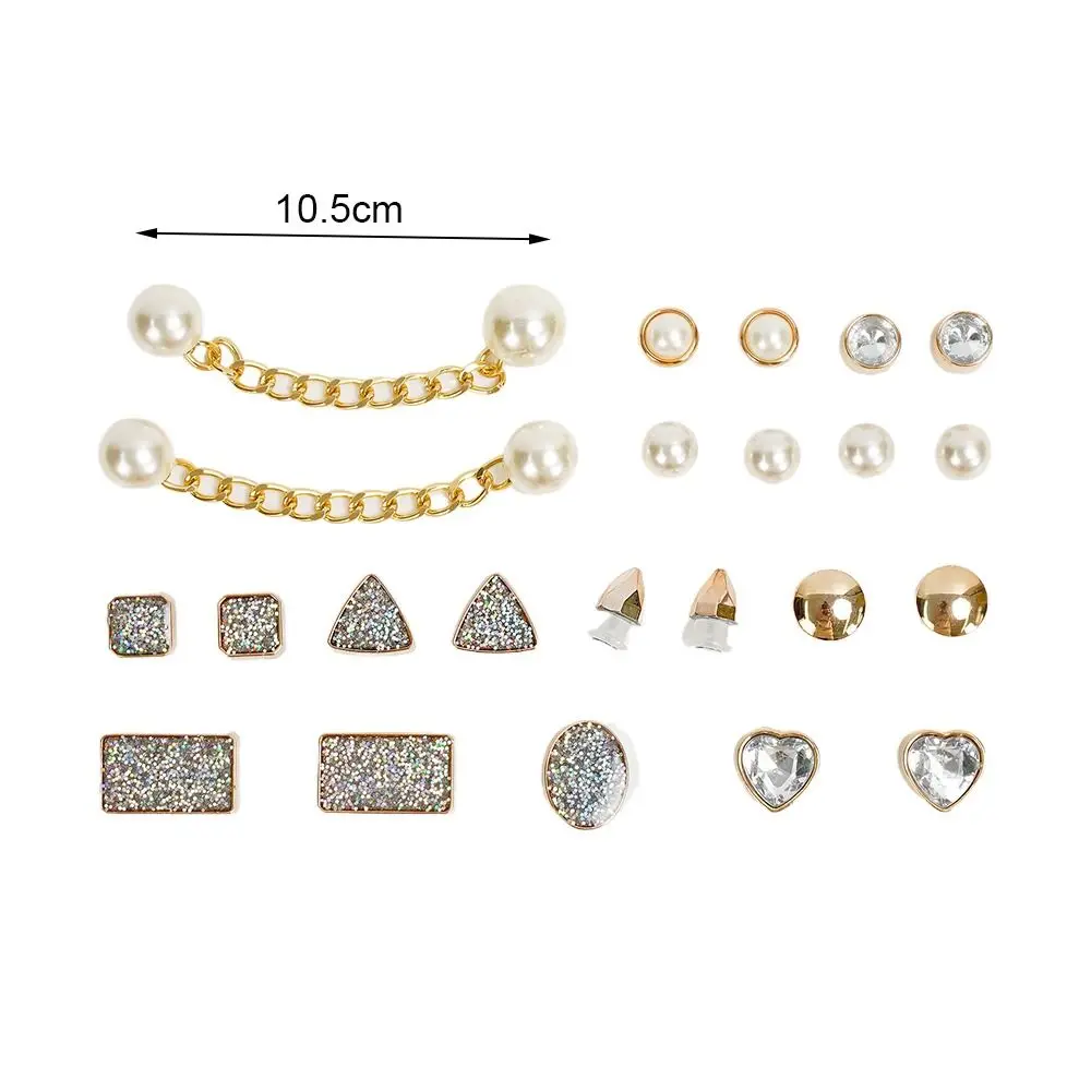 Rhinestone Bling Croc Charms Crystal Diamond Metal Chain Shoes Accesories DIY Buckle Pearl Shoes Flower Decorations