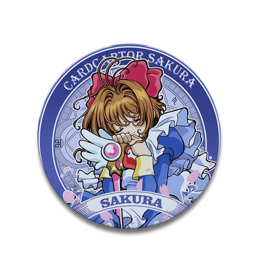 58mm Anime KINOMOTO Card Captor Sakura CCS Tomoyo Daidoji CERBERUS Li Meiling COSTUME Cosplay Distintivo Pin SPTE Spilla in banda stagnata