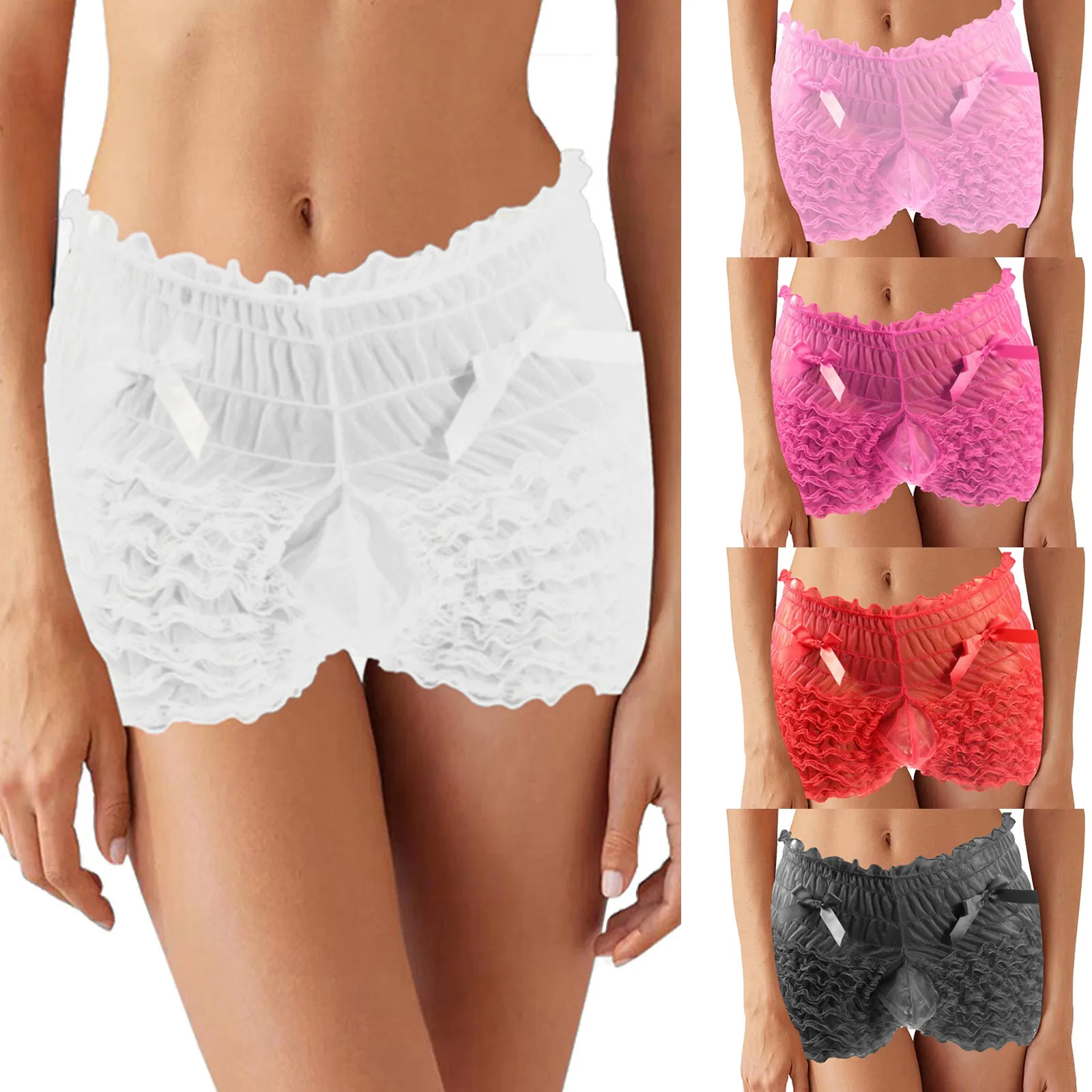 

Soft Underwear Mens Sexy Underwear Ice Lace Contrast Thong T Pants Exotic Male Underwear