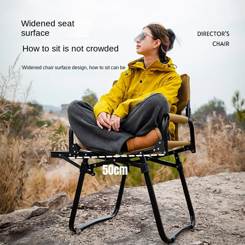 Outdoor Folding Chair Portable Directors Chair Camping Picnic Fishing Art Sketching Beach Leisure Chair Outdoor Furniture