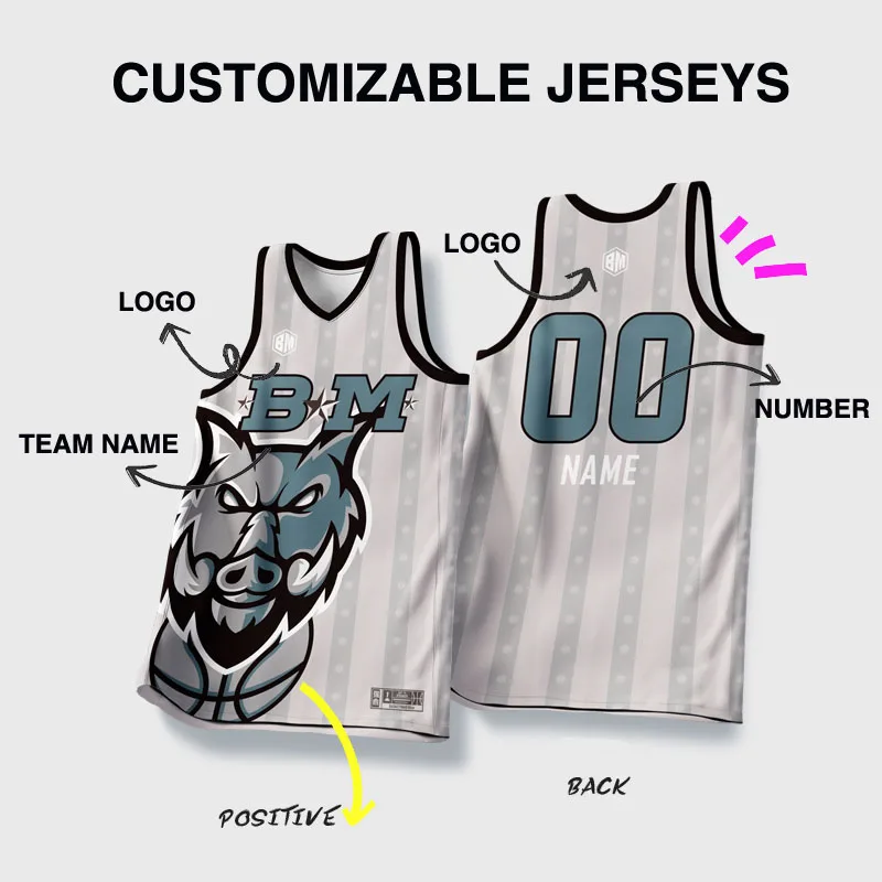 Basketball Jerseys For Men Sublimation Printed Animal Pattern Customizable Name Number Logo Shirts Breathable Training Tops Male