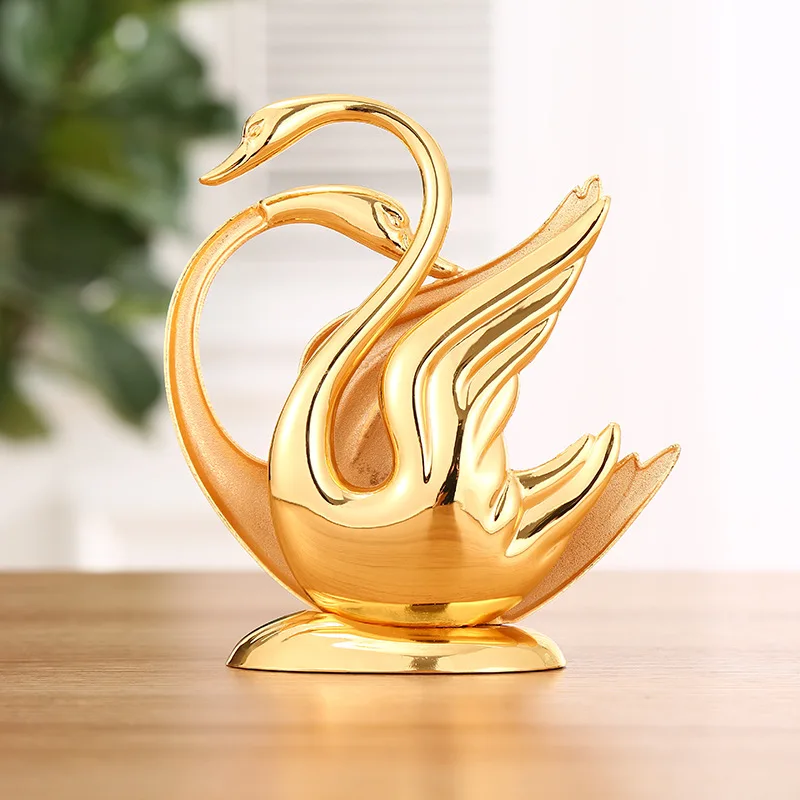 

Creative Swans Gold Metal Tissue Box Holder Table Tissue Case Paper Towel Dispenser For Dinner Room DecoraitonTB04