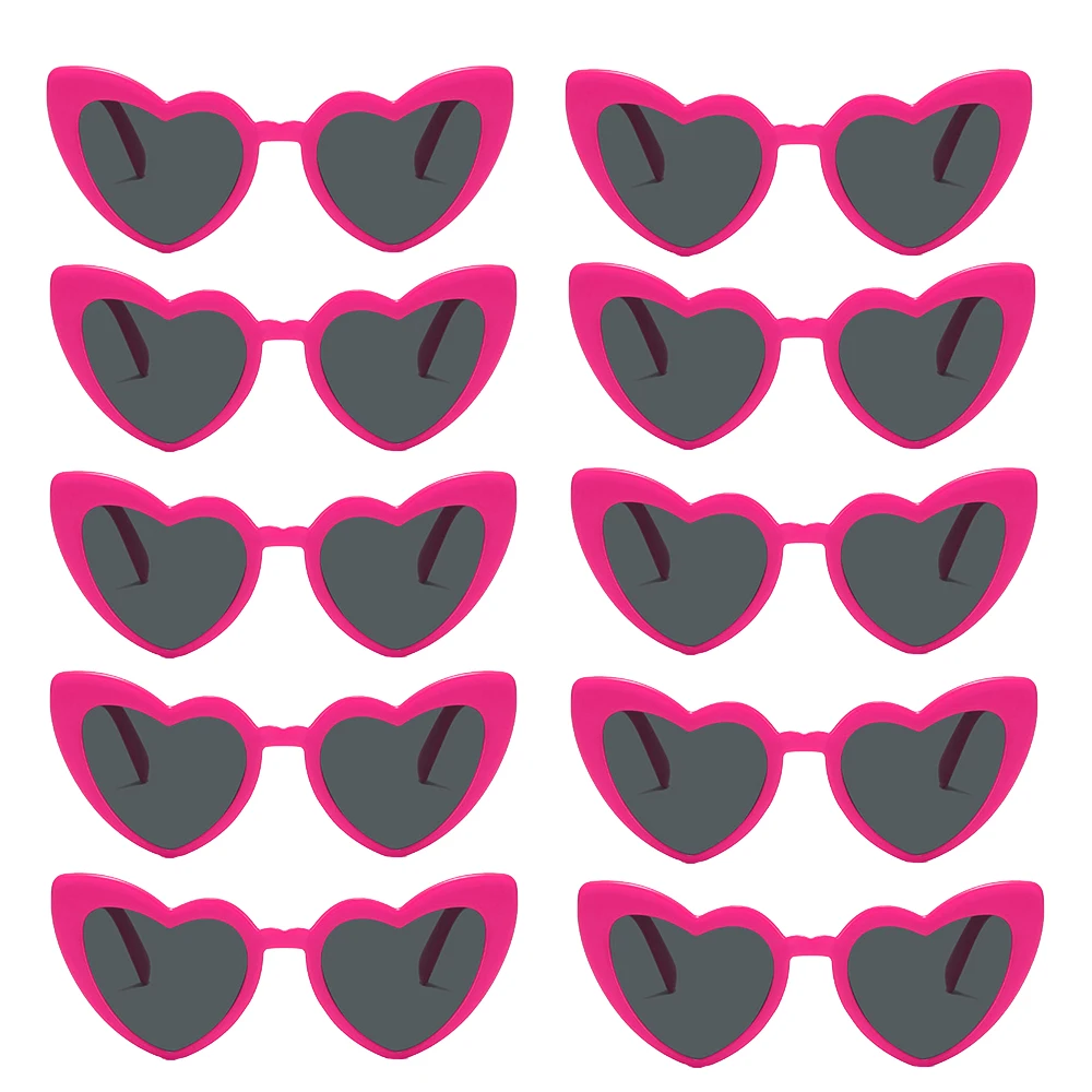 10pcs Red Heart Shape Sunglasses for Women Bachelorette Party decoration Vintage Glasses wedding Party Favors Bridesmaid Gifts