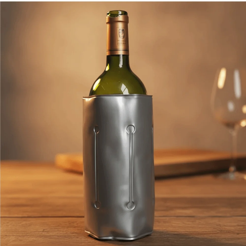 Reusable Wine Cooler Bag Gray Thermal Insulated Wine Chiller Sleeve Portable Quick-cooling Insulated Wine Cooler Sleeve Outdoor - view 4