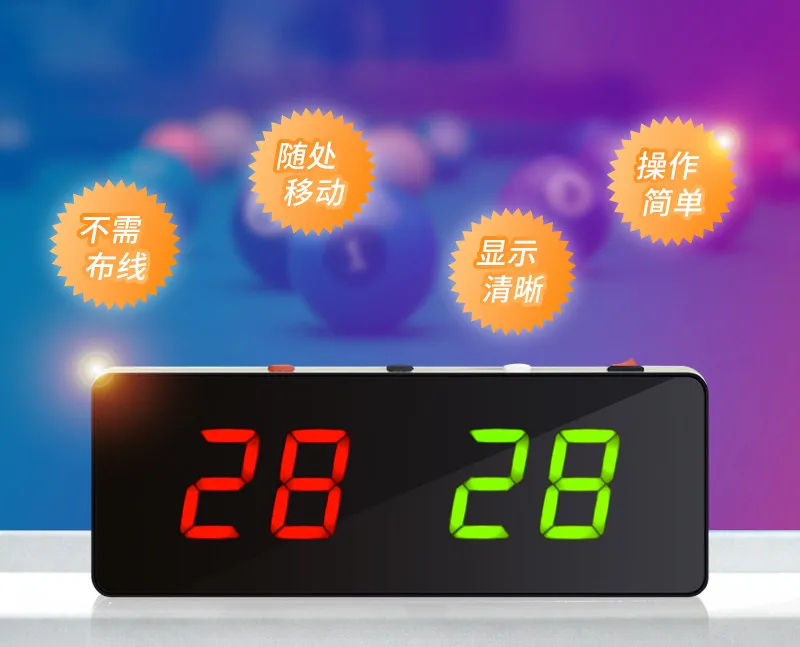 Billiards Electronic Scoreboard - Pool Hall Display for Basketball, Ping Pong & Game Tracking