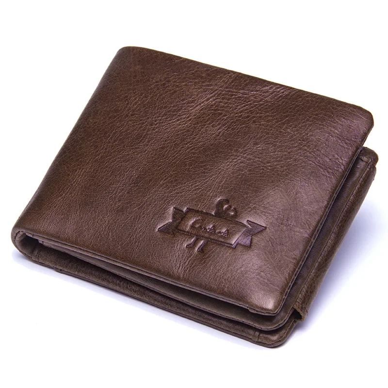 

Genuine Crazy Horse Leather Men Wallets Vintage Trifold Wallet Zip Coin Pocket Purse Cowhide Leather Wallet for Mens מכבי חיפה