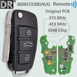DR Original PCB 8E0837220D/220K/220Q ID48Chip 315/433MHz Car Remote Key For Audi A2 A4 S4 RS4 B7 Cabrio Quattro Avant 2005-2008