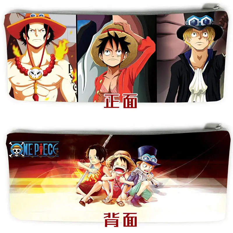 

One Piece Luffy Zoro Nami Usopp Sanji Franky Brook Pencil Case Anime Cosplay Stationery Bag