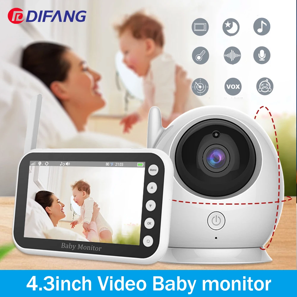

4.3Inch Video Baby Monitor With Screen Two Way Auido 1000ft Range Surveillance Temperature Lullaby Video Electronic Babysitter