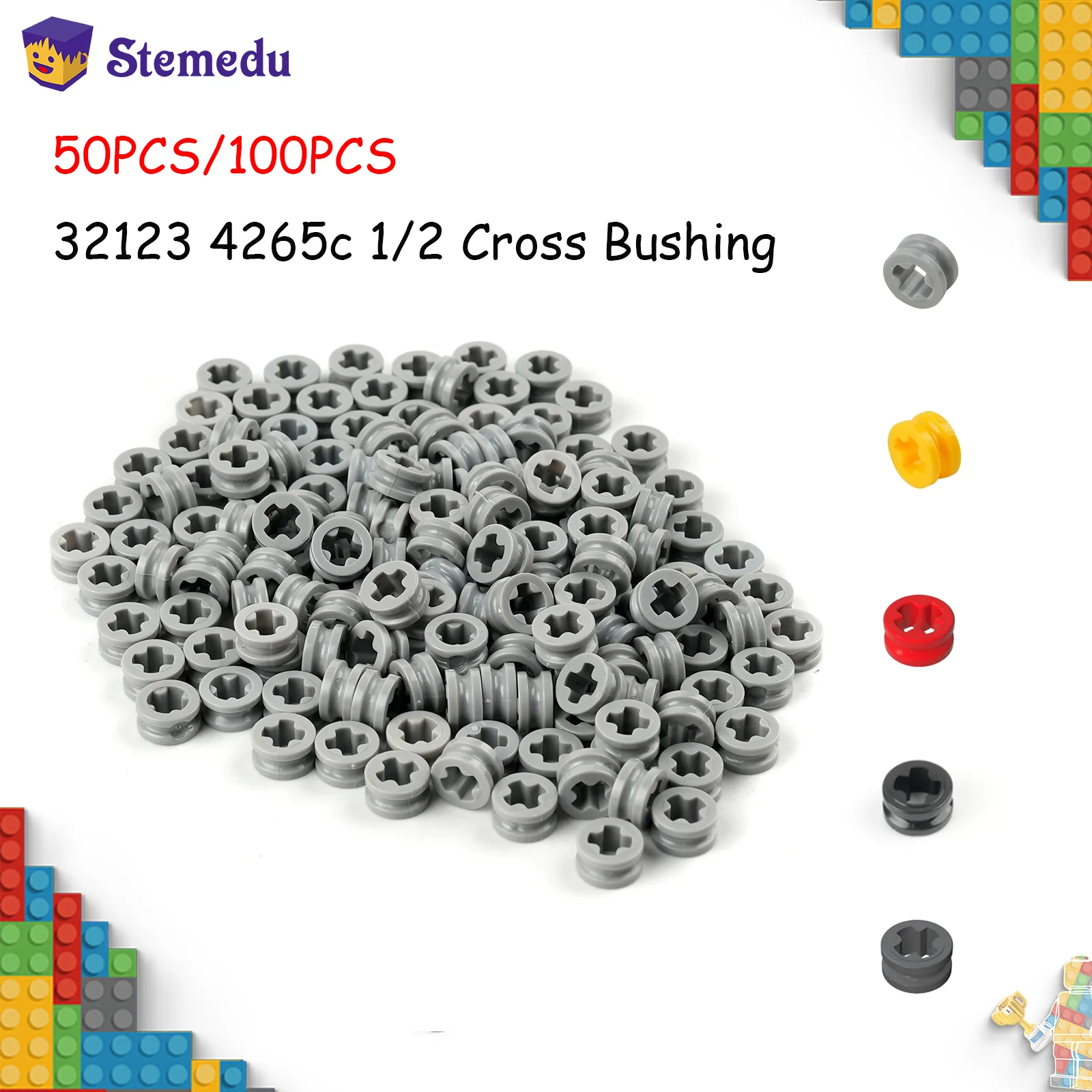 

50 шт./100 шт. 32123 4265c 1/2 поперечная втулка, технология строительных блоков, детали, втулка оси, сборка MOC, кирпичи, игрушки «сделай сам», аксессуары
