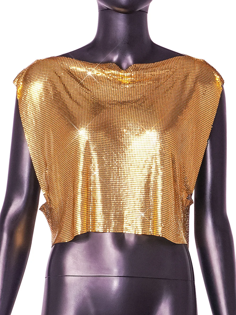 Women Tanks Sequined Short Camis Solid Slash Neck Sleeveless Slight Strech Loose Fit Casual Streetwear Sexy Elegant 2026 Summer - view 6