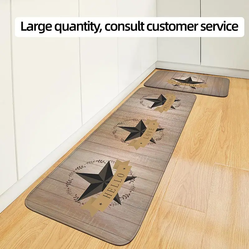 Traditional classical five pointed star pattern floor mat, comfortable and non slip, anti fouling and waterproof, suitable for l