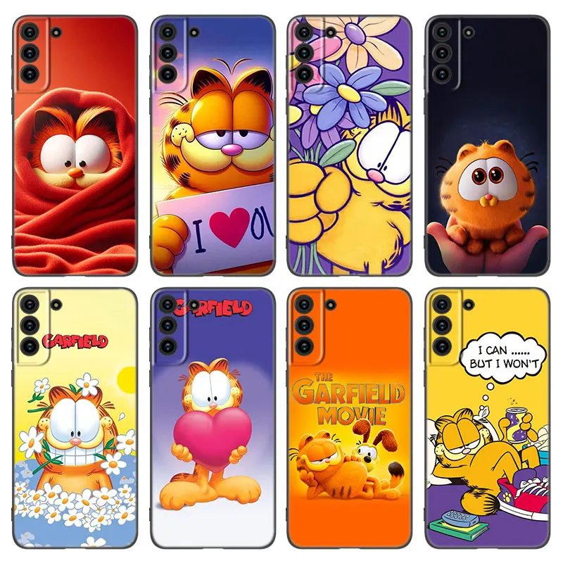 Funny G-Garfield Black Silicone Phone Case For Samsung Galaxy S20 S23 FE S21 S22 S24 Plus Ultra