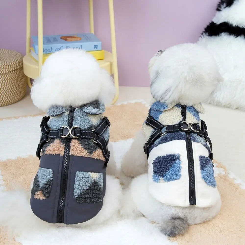 Traje para cachorro, chaqueta cálida para perro, correas gruesas para el pecho integradas, chaleco para perro a prueba de viento, abrigo para cachorro amigable con la piel, Chihuahua