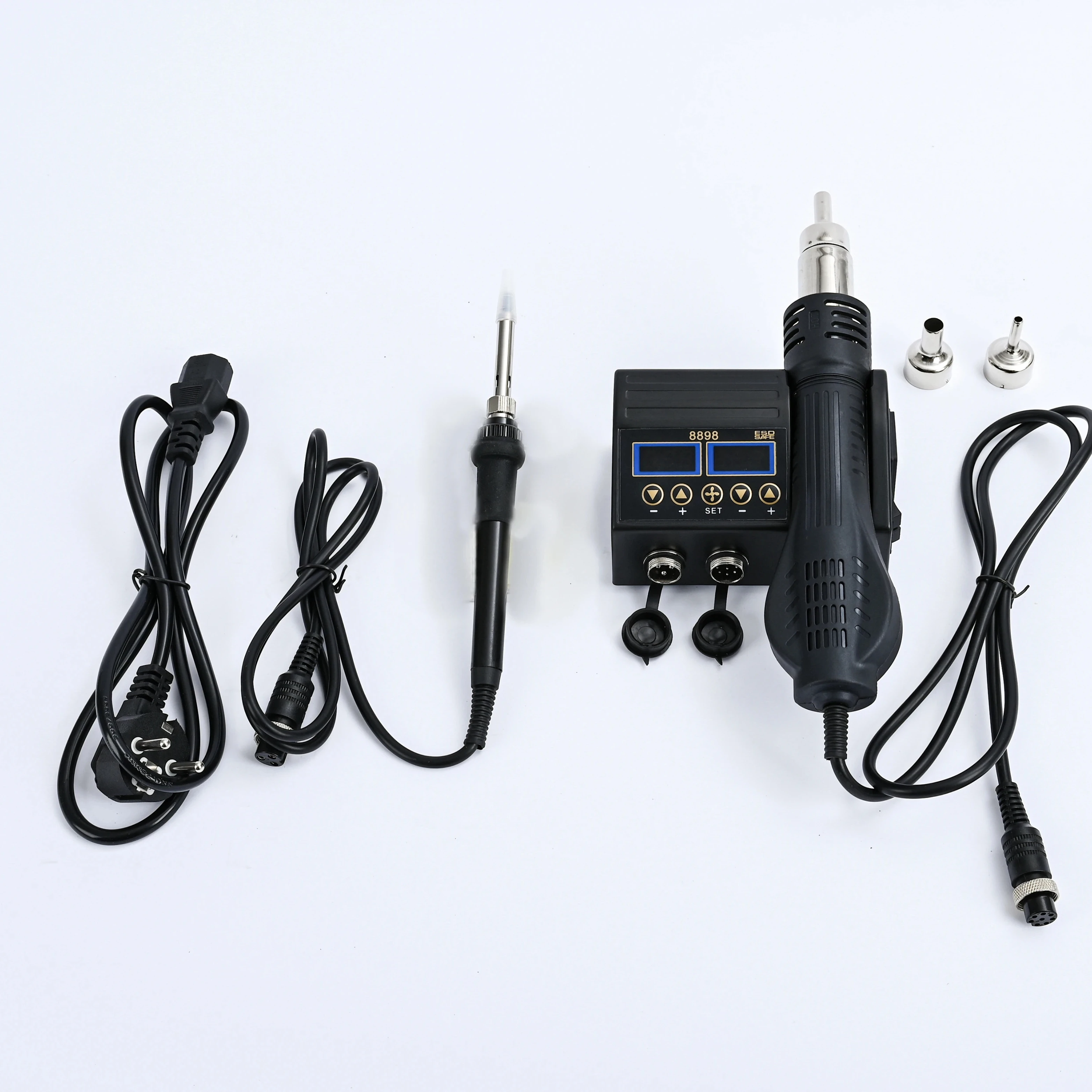2 In 1 Soldering Rework Station 750W - 2-in-1 8898 Soldeerstation LED Digitaal Station