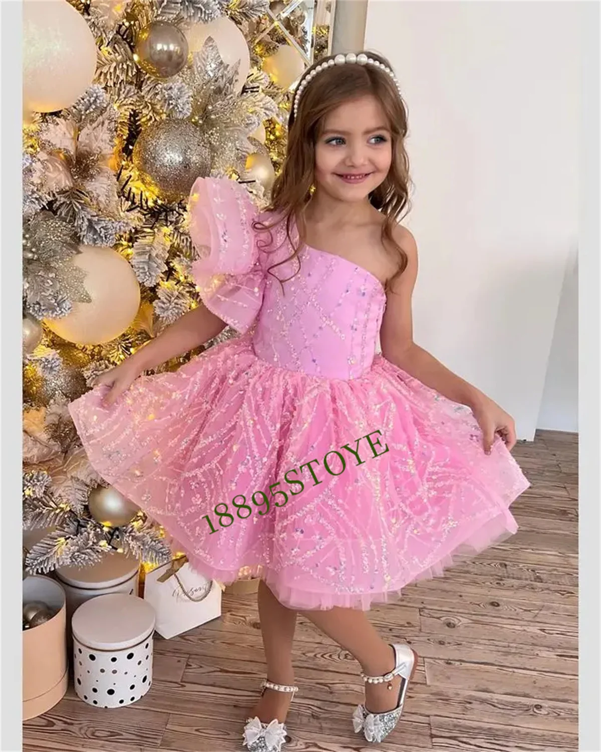 Puffy Girl Dress Flower Girl Dress Pink Wedding Party Dresses Cute Baby Girl Dress Princess Dress Little Bridal