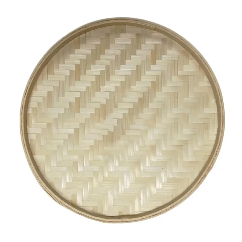 Handmade Weaving Storage Trays Bamboo Sieve Bamboo Raft Round Dustpan Decorative Fruit Bread Basket Kitchen Storage Food Sieve