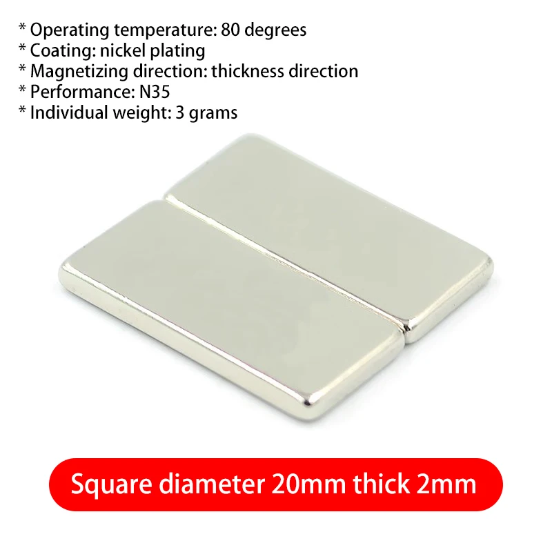 NdFeB Strong Magnetic iron-absorbing Stone Strong Magnetic Steel Round Magnet 8X5mm/10mmX2mm Magnet Square