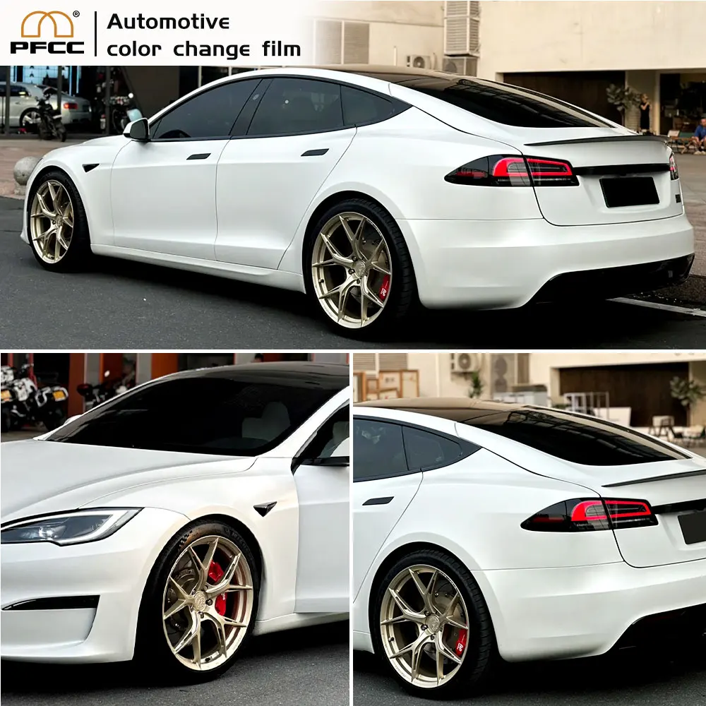 PFCC For Tesla Model S 2021-23 PVC Car Color Changing Film Decal Anti-Scratch Vinyl Film Auto Body Color Change Car Accessories