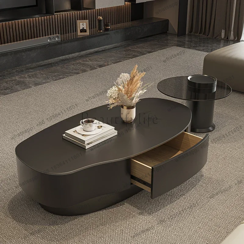 

Slate Mango Shape Light Simple Oval Living Room Minimalist Coffee Tables No Installation Required Luxury Modern Coffee Table
