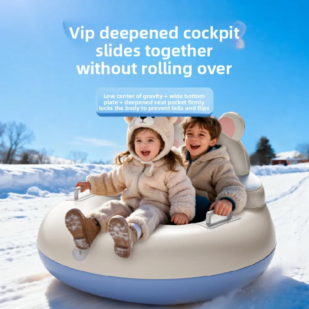 

Inflatable Snow Tube for Sledding Thick Bottom Winter Toy with Handles Tow Rope & Air Pump Included for Kids and Adults