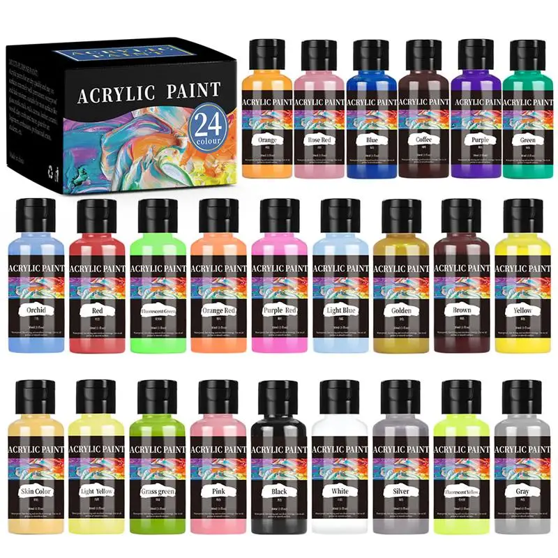 High-Quality 30 Ml/Bottle Acrylic Paint Colors Dyestuff Paint For Fabric Clothing Painting For Leather DIY Pigment Graffiti