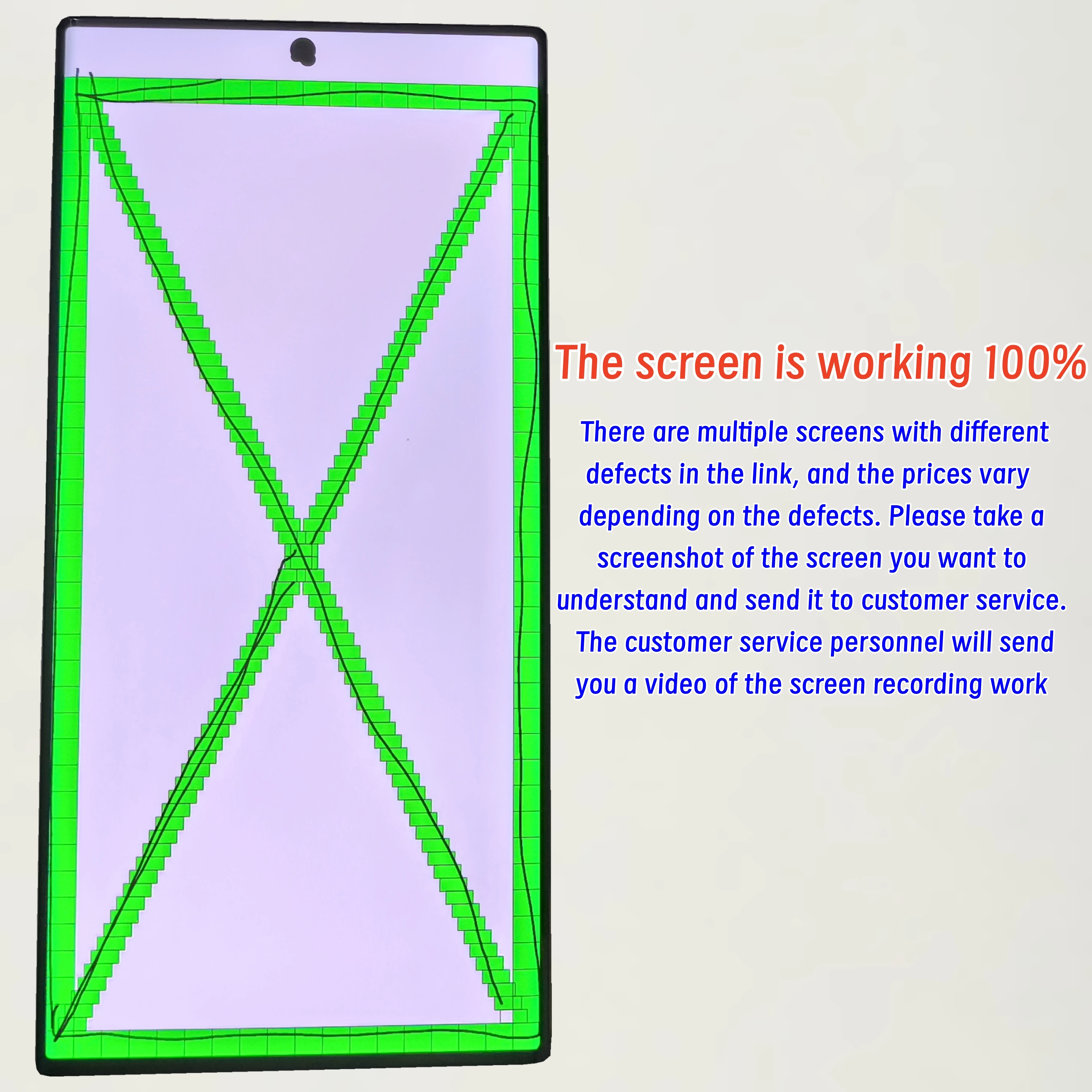 Wyświetlacz LCD z ekranem dotykowym i digitizerem, Super AMOLED 120Hz, z defektem, do Samsung S23 Ultra 5G S918 S918N S918D S918B S918U — zdjęcie produktu 3
