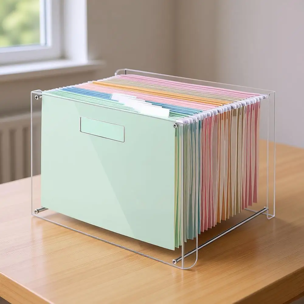 

Подвесной органайзер для файлов на 24 кармана с прозрачными акриловыми отделениями для документов формата А4, идеально подходит для дома или офиса, в цветном или классическом исполнении.